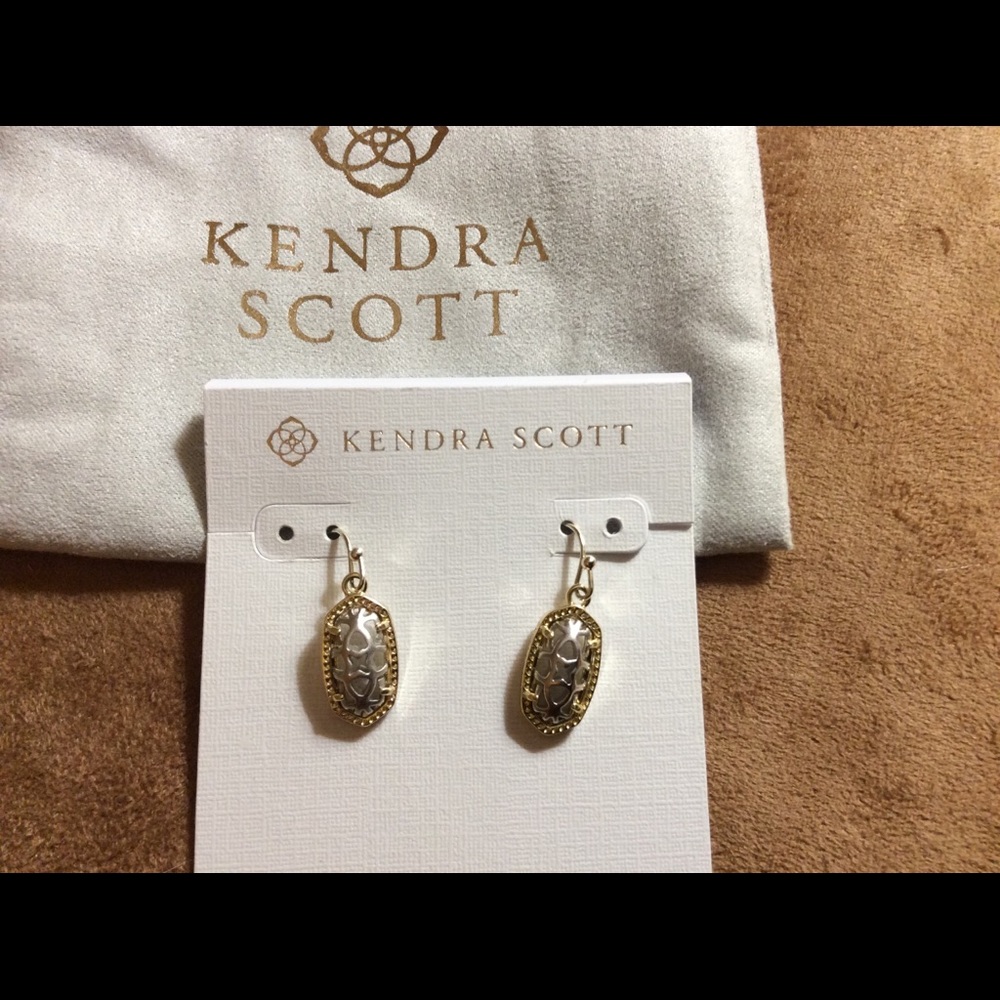 Kendra Scott Lee gold and silver filigree earrings